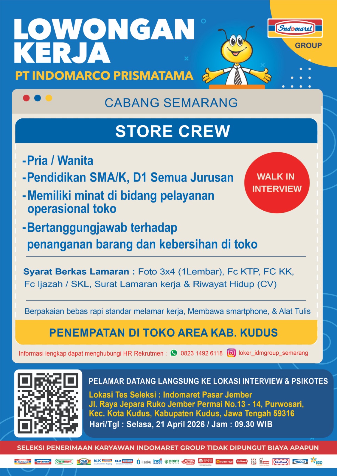 🚨 INFO LOKER - PT Indomarco Prismatama