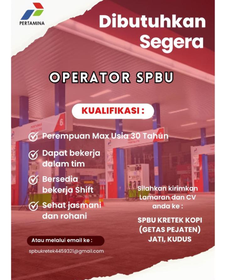 📢 INFO LOKER  - SPBU Kretek Kopi