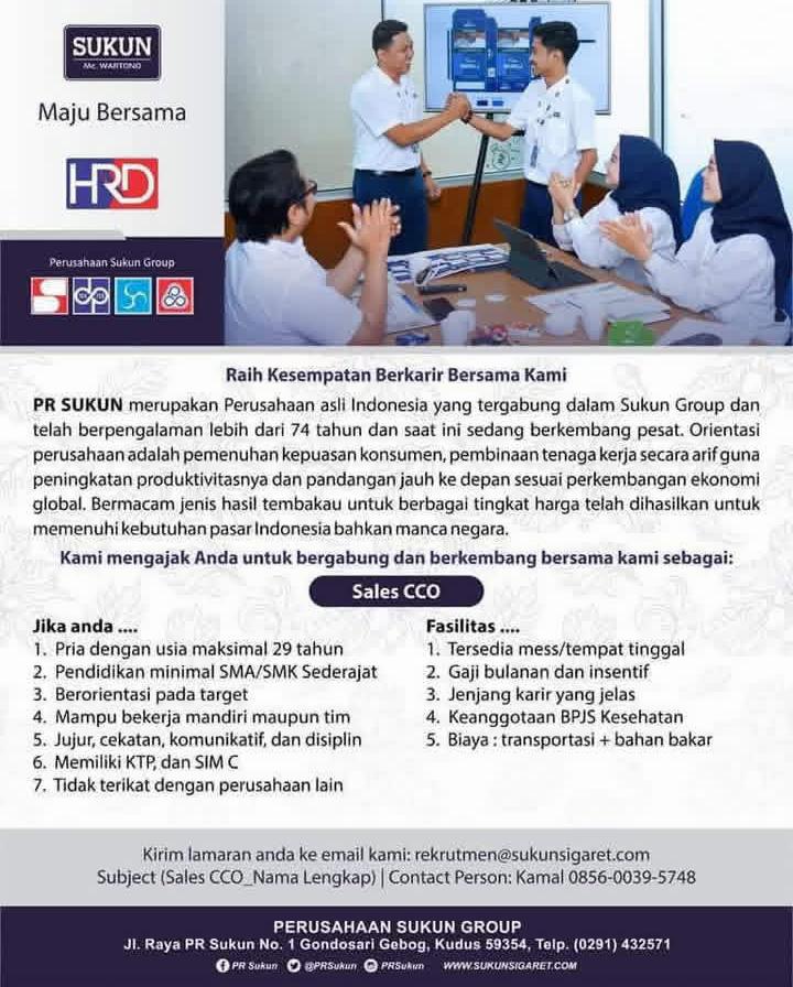 INFO LOKER - PR Sukun